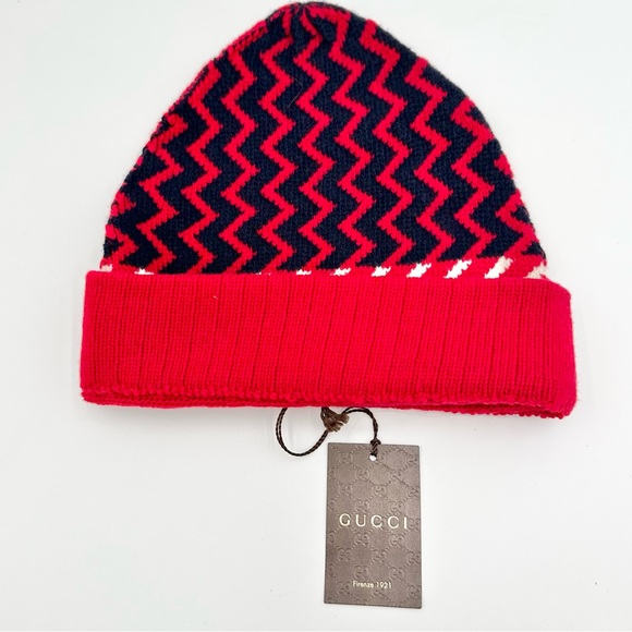 Gucci Wool Zig Zag Knit Beanie - Picture 1 of 3